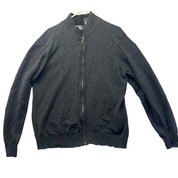 Oscar de la Renta Other - Oscar De La Renta Size Large Full Zip Sweater Mens Gray Cotton Preppy